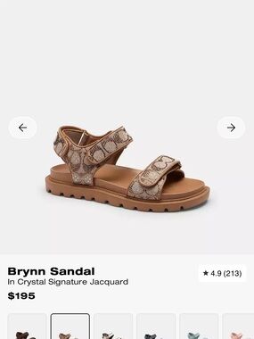 Coach Brynn Crystal Signature Jacquard Sandal in Tan